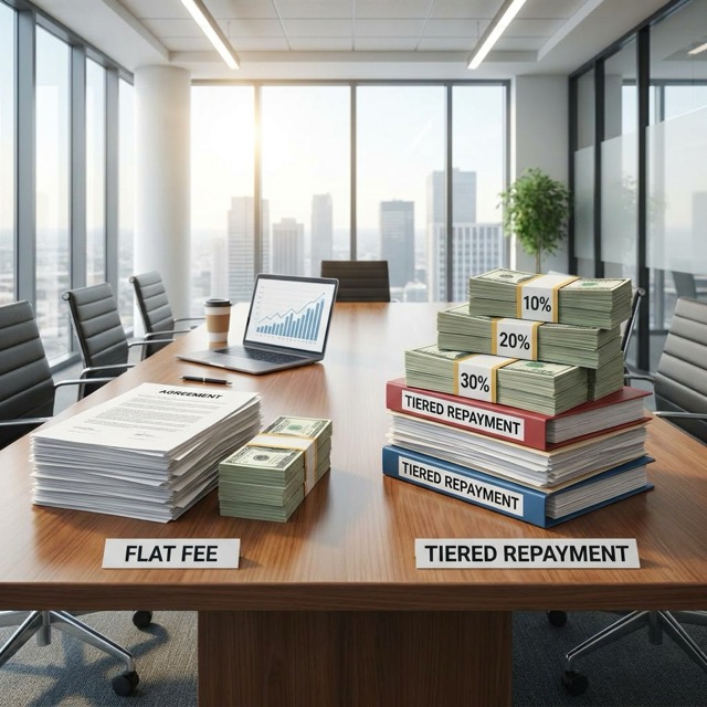 lawsuit funding fee structure Texas - flat fee vs tiered repayment